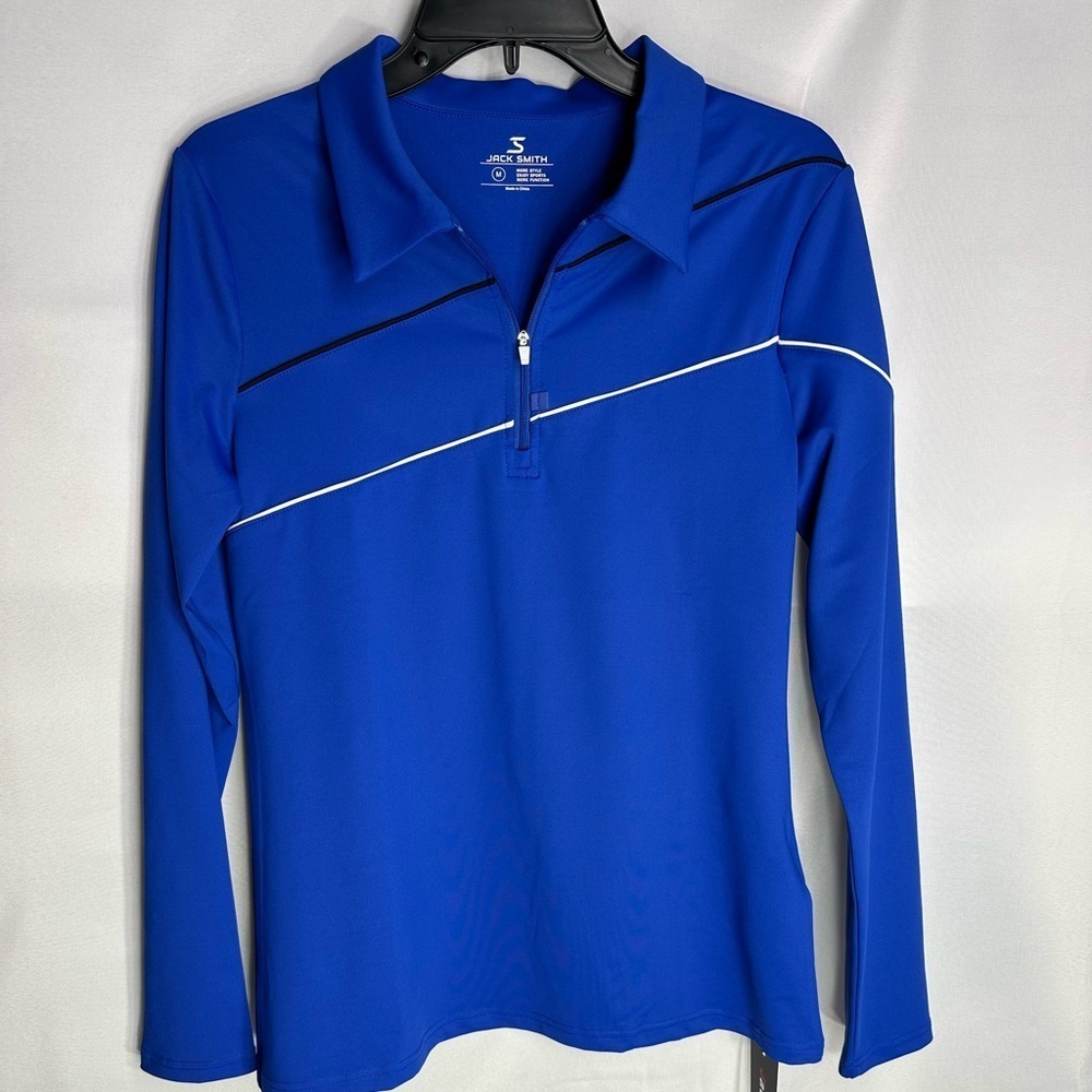 Jack Smith Blue Long Sleeve Polo Shirt size M brand new w tags